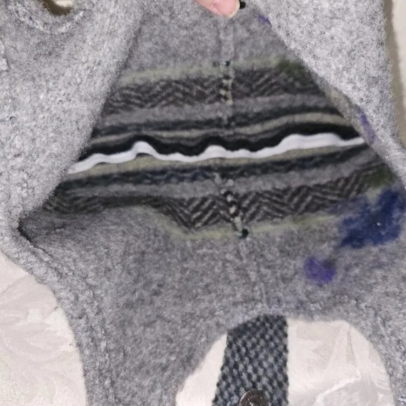 Handmade Gray Purple Felted WOOL Beaded Embroidered Small Hand Bag Tote Purse - Picture 11 of 12